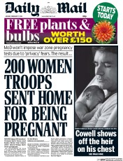 Daily Mail Newspaper Front Page (UK) for 17 February 2014