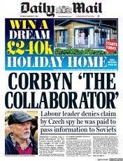 Daily Mail (UK) Newspaper Front Page for 17 February 2018