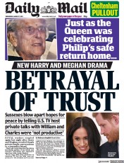 Daily Mail (UK) Newspaper Front Page for 17 March 2021