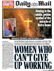 Daily Mail (UK) Newspaper Front Page for 17 April 2019