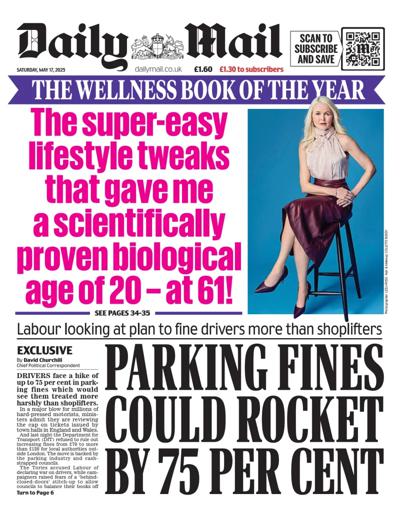 Daily Mail Newspaper Front Page (UK) for 17 May 2025