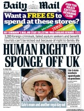 Daily Mail Newspaper Front Page (UK) for 17 June 2011
