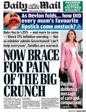 Daily Mail (UK) Newspaper Front Page for 17 June 2022