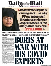Daily Mail (UK) Newspaper Front Page for 17 July 2020