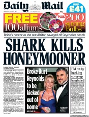 Daily Mail (UK) Newspaper Front Page for 17 August 2011