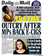 Daily Mail (UK) Newspaper Front Page for 17 August 2018