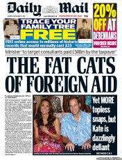 Daily Mail (UK) Newspaper Front Page for 17 September 2012