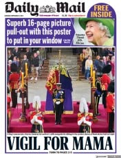 Daily Mail (UK) Newspaper Front Page for 17 September 2022
