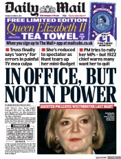 Daily Mail (UK) Newspaper Front Page for 18 October 2022