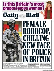 Daily Mail (UK) Newspaper Front Page for 18 November 2015