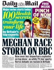 Daily Mail (UK) Newspaper Front Page for 18 January 2020