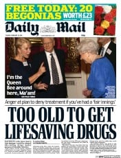 Daily Mail (UK) Newspaper Front Page for 18 February 2014