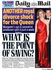 Daily Mail (UK) Newspaper Front Page for 18 February 2020