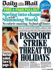 Daily Mail front page for 18 March 2023