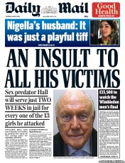 Daily Mail (UK) Newspaper Front Page for 18 June 2013