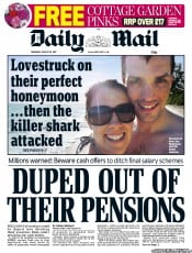 Daily Mail (UK) Newspaper Front Page for 18 August 2011