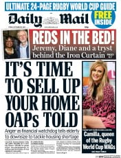 Daily Mail (UK) Newspaper Front Page for 18 September 2015