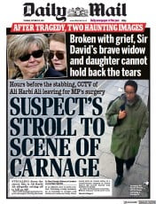 Daily Mail (UK) Newspaper Front Page for 19 October 2021
