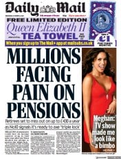 Daily Mail (UK) Newspaper Front Page for 19 October 2022