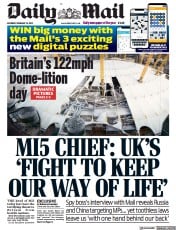 Daily Mail (UK) Newspaper Front Page for 19 February 2022