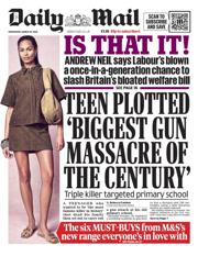 Daily Mail front page for 19 March 2025