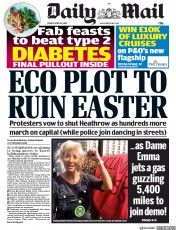 Daily Mail (UK) Newspaper Front Page for 19 April 2019