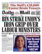 Daily Mail front page for 19 April 2025