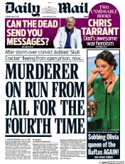 Daily Mail Newspaper Front Page (UK) for 19 May 2014