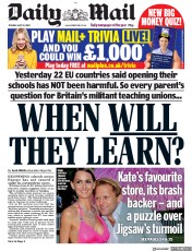 Daily Mail (UK) Newspaper Front Page for 19 May 2020