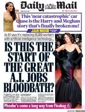 Daily Mail front page for 19 May 2023