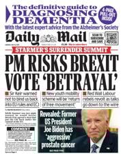Daily Mail front page for 19 May 2025