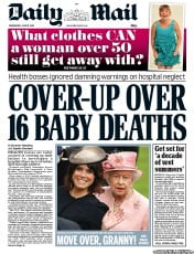 Daily Mail (UK) Newspaper Front Page for 19 June 2013