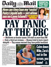 Daily Mail (UK) Newspaper Front Page for 19 July 2017
