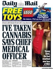 Daily Mail Newspaper Front Page (UK) for 19 August 2013