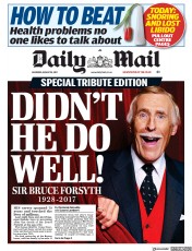 Daily Mail (UK) Newspaper Front Page for 19 August 2017