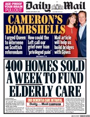 Daily Mail (UK) Newspaper Front Page for 19 September 2019