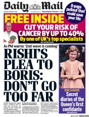 Daily Mail (UK) Newspaper Front Page for 19 September 2020