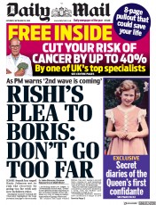 Daily Mail (UK) Newspaper Front Page for 19 September 2020