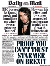 Daily Mail front page for 19 September 2023