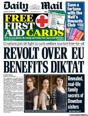 Daily Mail (UK) Newspaper Front Page for 1 October 2011