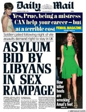 Daily Mail (UK) Newspaper Front Page for 1 October 2015