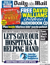 Daily Mail (UK) Newspaper Front Page for 1 December 2018