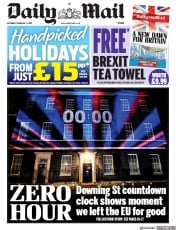 Daily Mail (UK) Newspaper Front Page for 1 February 2020