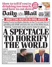 Daily Mail front page for 1 March 2025