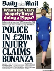 Daily Mail (UK) Newspaper Front Page for 1 April 2013