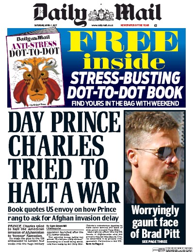 Daily Mail Newspaper Front Page (UK) for 1 April 2017