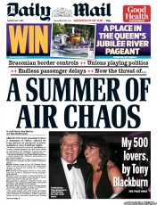 Daily Mail Newspaper Front Page (UK) for 1 May 2012