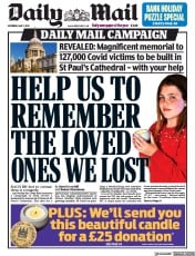 Daily Mail (UK) Newspaper Front Page for 1 May 2021