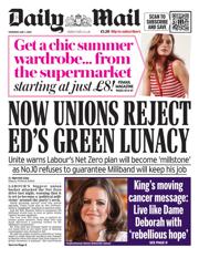 Daily Mail front page for 1 May 2025