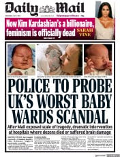 Daily Mail (UK) Newspaper Front Page for 1 July 2020